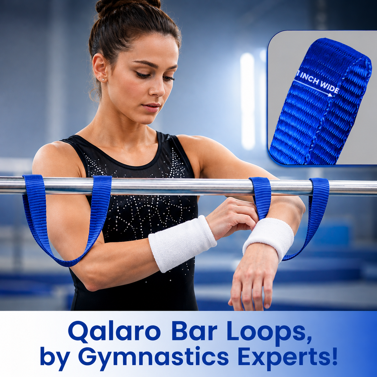 Qalaro Gymnastics Bar Loops Team Set with Gloves, Wristbands & Drawstring Bag