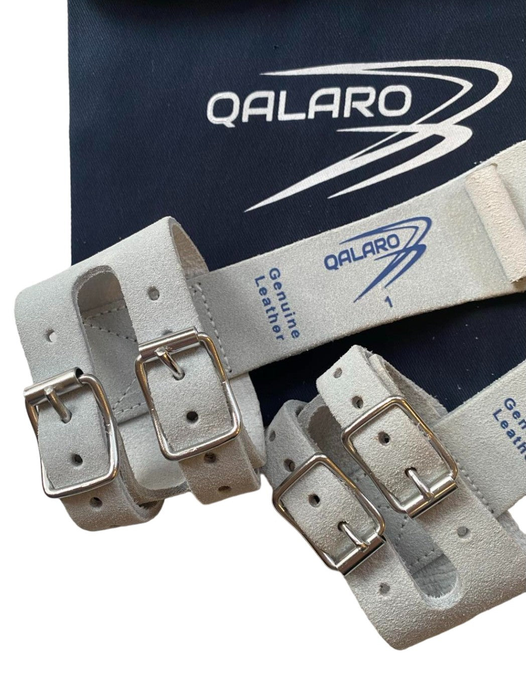 Qalaro Double Buckle PRO SLIM Leather Gymnastics Grips, Wristbands & Drawstring Bag