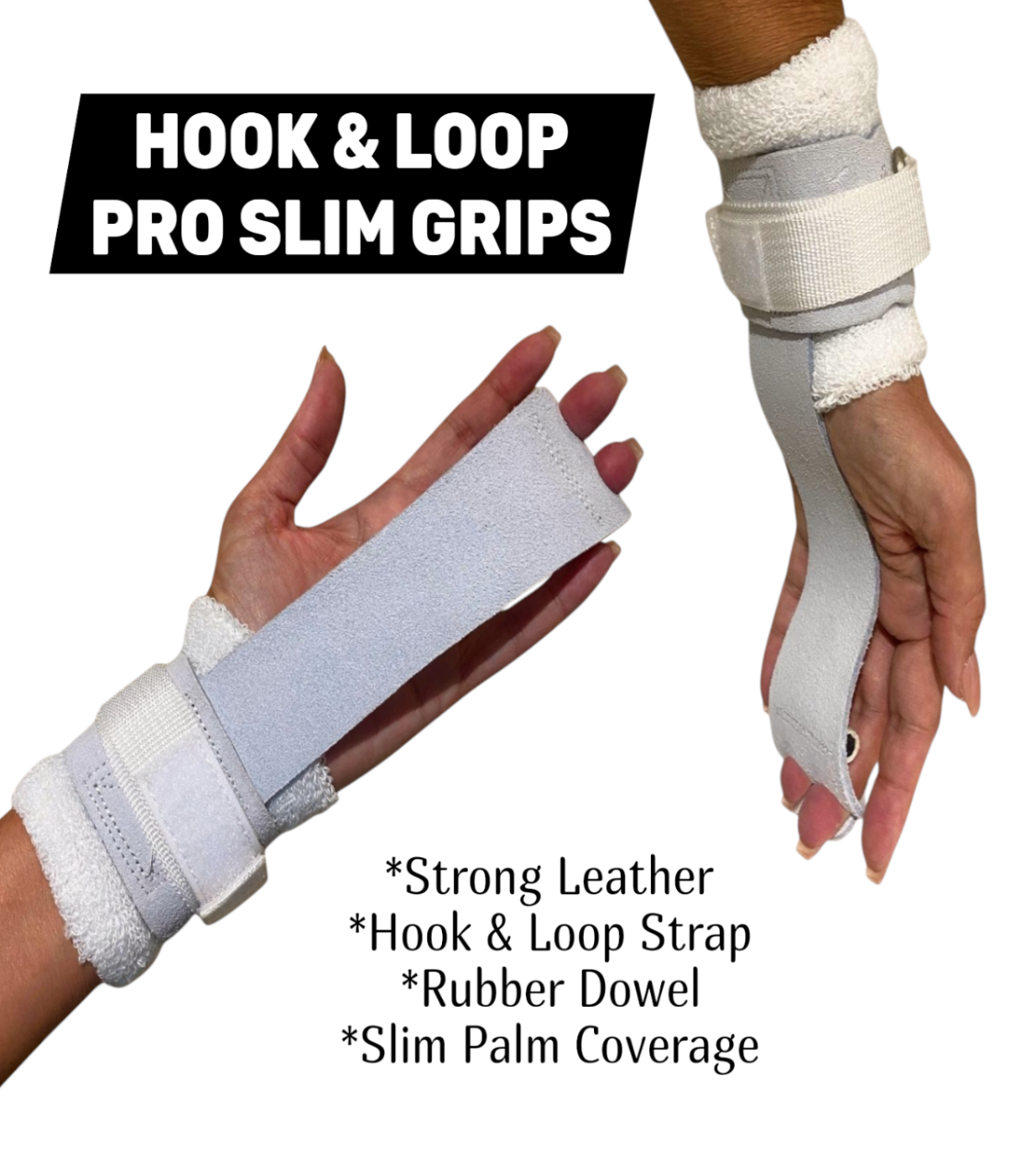 Hook & Loop PRO SLIM Grips with Neoprene Wristbands