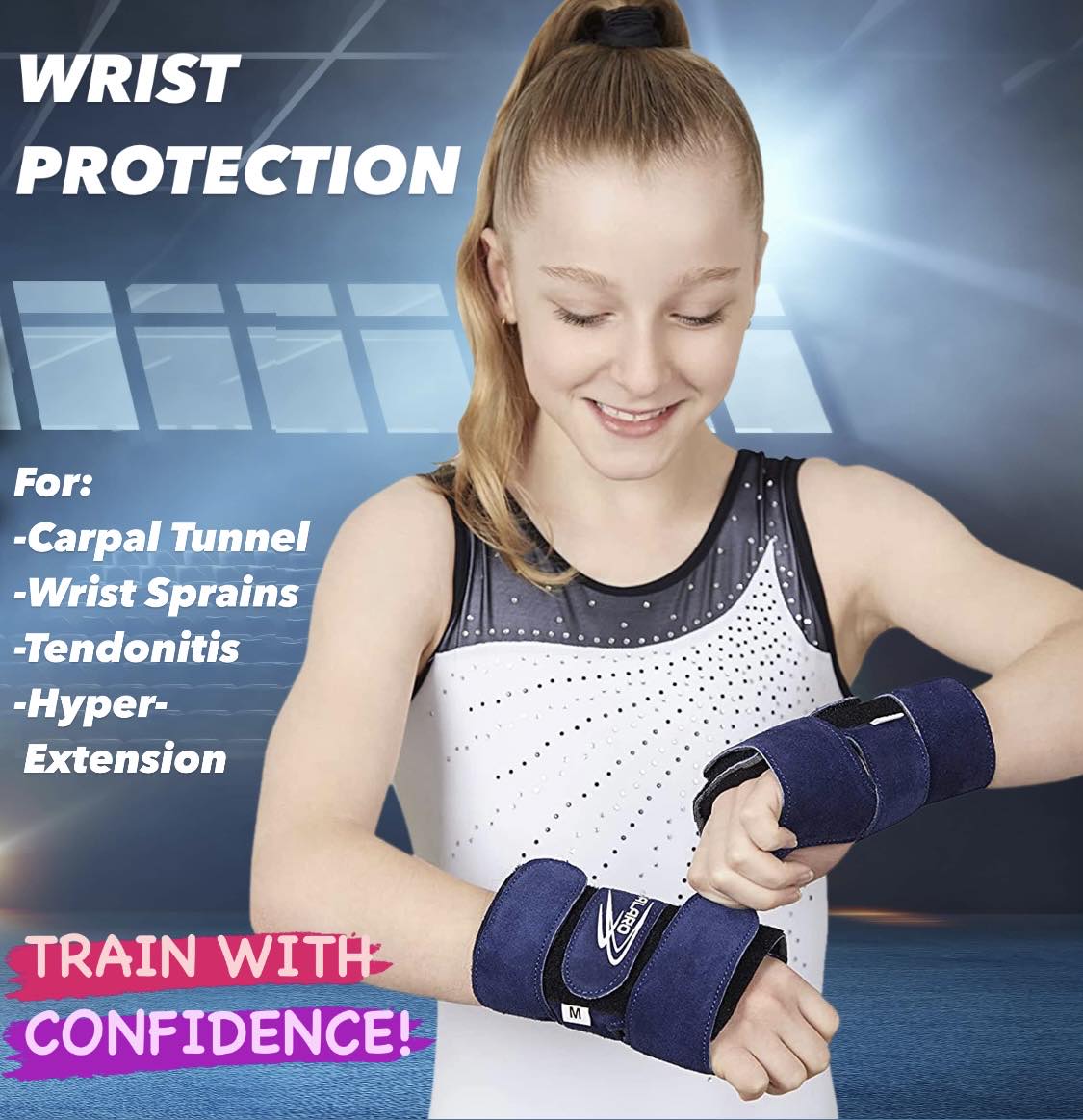 Suede Wrist Supports (Pair) - Navy Blue