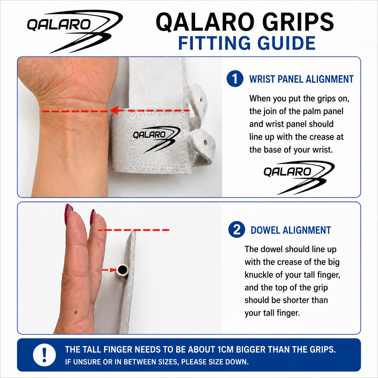 Qalaro Hook & Loop ENERGY Leather Gymnastics Grips, Wristbands & Drawstring Bag