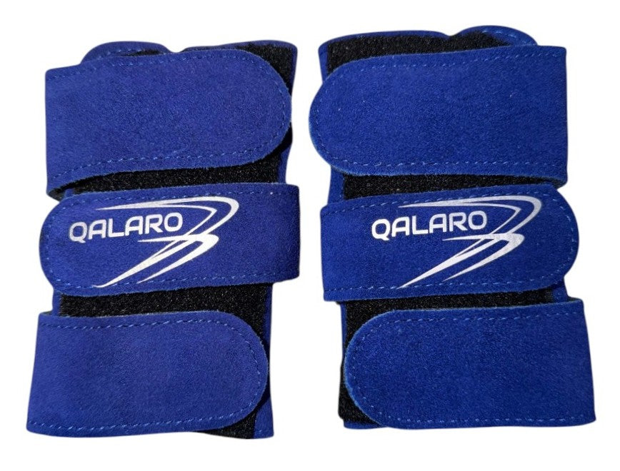 Qalaro Suede Gymnastics Wrist Supports (Pair) in Royal Blue & Drawstring Bag