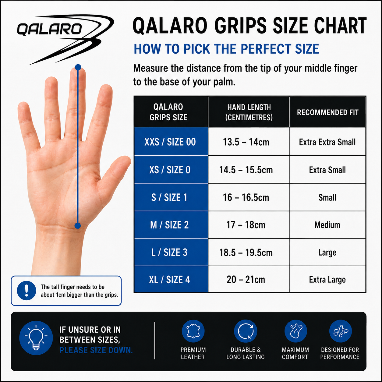 Qalaro Hook & Loop ENERGY Leather Gymnastics Grips, Wristbands & Drawstring Bag