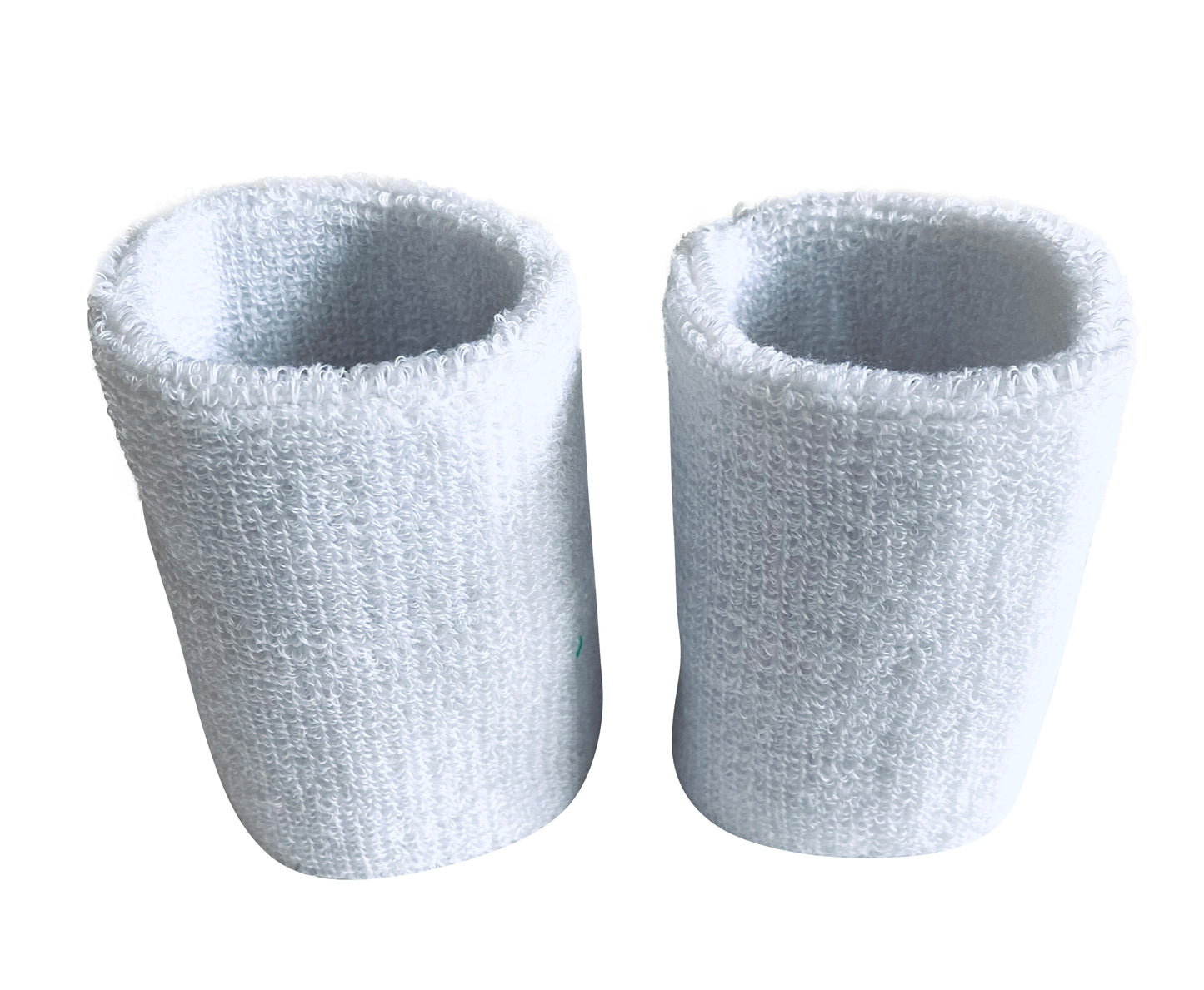 Plain White 8cm Cotton Wrist Bands (Pair)