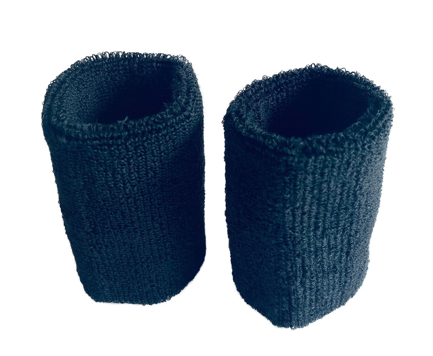 Plain Black Cotton Wrist Bands (Pair) - 8cm length